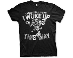 Looney Tunes Heren Tshirt -L- Tasmanian Devil - I Woke Up This Way Zwart