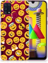 Backcover Soft Siliconen Hoesje Geschikt voor Samsung Galaxy M31 Telefoon Hoesje Super als Cadeautjes voor Meisjes Emoji