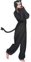 LUCIDA - Zwarte panter kostuum met capuchon voor vrouwen