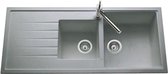 EWI Gootsteen met ingebouwde 2 laden + 1 lekbak Topaz - Graniet - 116 x 50 cm - Grijs