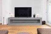 Betonlook TV-Meubel open vak | Platinum Grey | 180x40x40 cm (LxBxH) | Betonlook Fabriek | Beton ciré