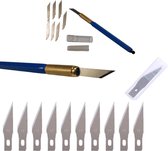 Scalpel Mes Set - Scalpelmes Hobbymes - Hobby Precisie Scalpelmesjes - Scalpelhouder Met Reserve Precisie Messen Precisiemes - Hobbymesjes Set -Precisie hobby mes met aluminium gri