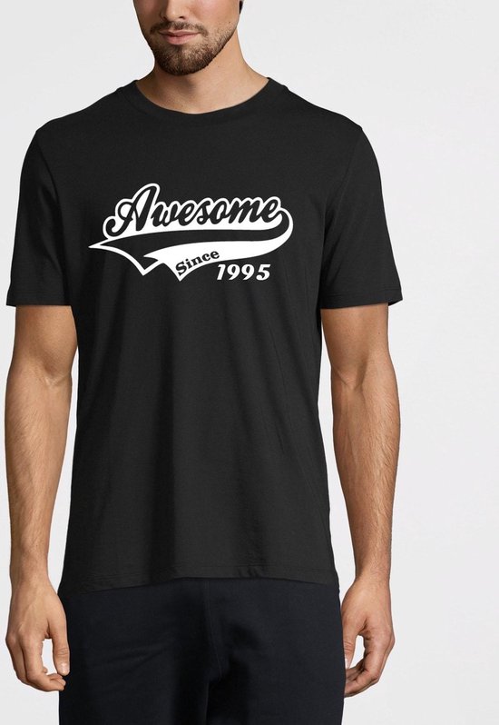 Awesome Since 1995 Maat M - Verjaardag Birthday Kado Cadeau voor hem en haar man vrouw Vintage T-Shirt Shirt Kleding Zwart 2.0