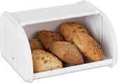 Relaxdays broodtrommel aanrecht - brooddoos wit - vershouddoos brood - broodkast - metaal