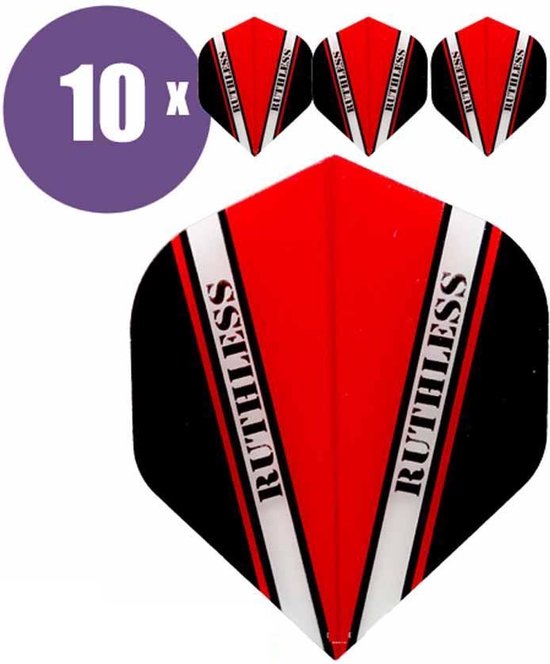 ABC Darts Dart Flights Ruthless Vision V Rood 10 sets (30 stuks