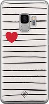 Samsung S9 hoesje siliconen - Heart queen | Samsung Galaxy S9 case | Bruin/beige | TPU backcover transparant