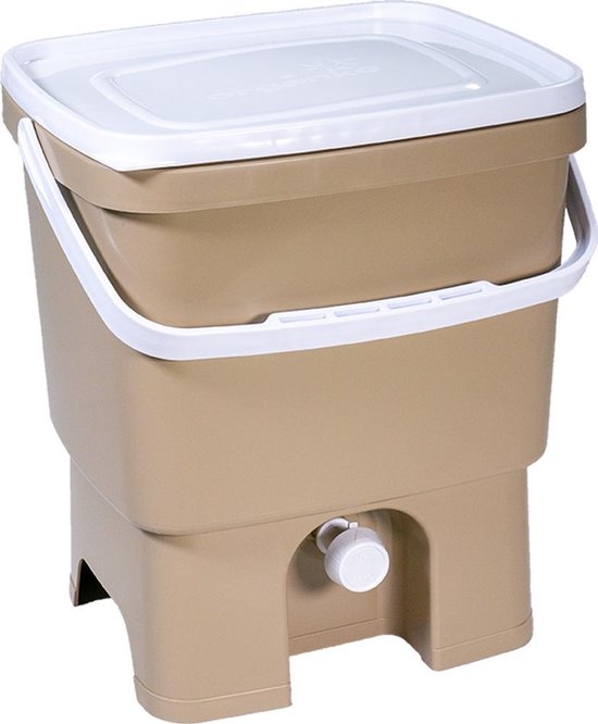 Skaza Bokashi Organko keukencompostbak van gerecycleerd plastic |16 L| Starter Setbvoor keukenafval en compostering | met EM zemelen 1 kg |
