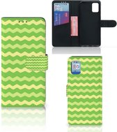Telefoonhoesje Geschikt voor Samsung Galaxy A31 Book Case Waves Green