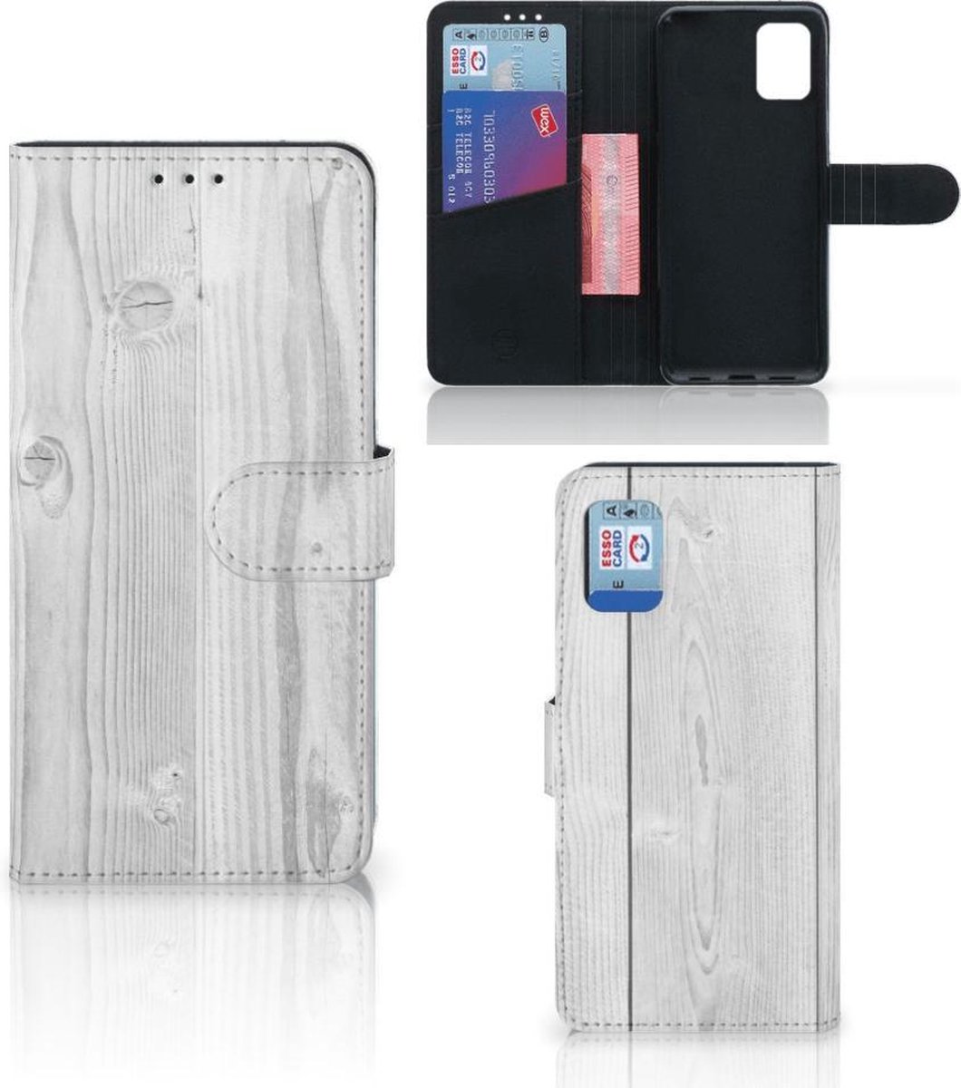 Samsung Galaxy A31 Book Style Case White Wood