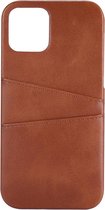 Shop4 - iPhone 12 mini Hoesje - Harde Back Case Cabello met Pasjeshouder Bruin
