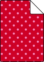 Proefstaal ESTAhome behang stippen rood en roze - 115740 - 26,5 x 21 cm