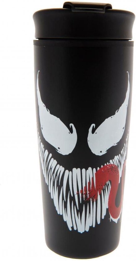 Marvel - Venom Gezicht - Metalen Reisbeker - Zwart - 450ml