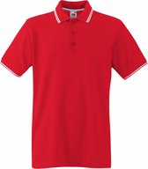 Fruit Of The Loom Heren Tipped Poloshirt Met Korte Mouwen (Rood/Wit)