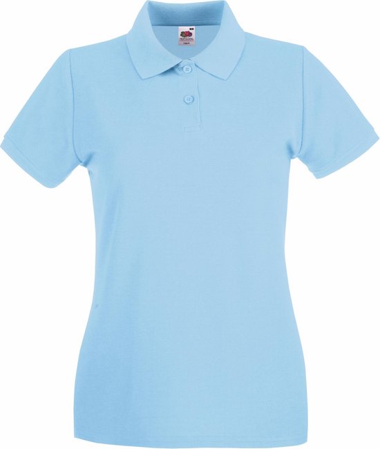 Fruit Of The Loom Vrouwen Dames-Fit Premium Poloshirt Met Korte Mouwen (Hemel Blauw)