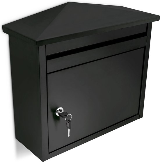 wandelen Oven Incubus Relaxdays wandbrievenbus afsluitbaar - brievenbus wandmontage - ijzer -  mailbox - zwart | bol.com