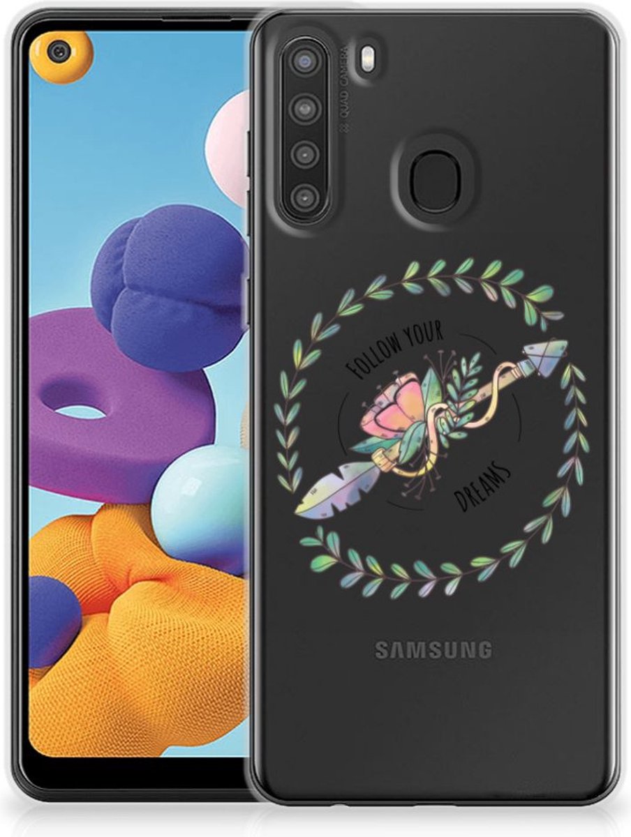 Samsung Galaxy A21 Telefoonhoesje met Naam Boho Dreams