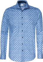 Blue Industry - Overhemd Blauw Bloemen - 39 - Heren - Slim-fit