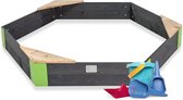 EXIT Aksent houten zandbak zeshoek 160x140cm met Zsilt speelset
