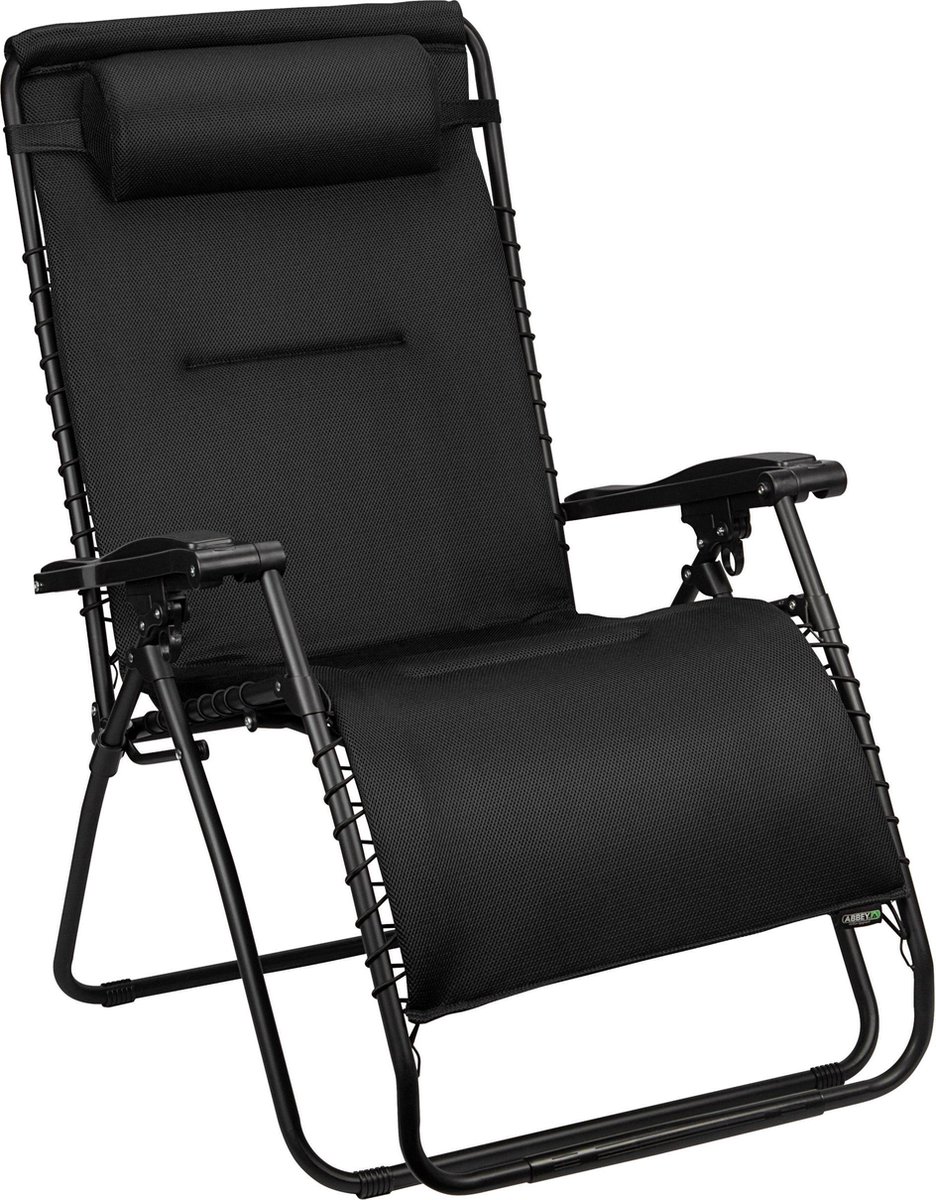 Abbey Stoel Chaise Longue - 3D Mesh Relax XXL - Zwart