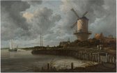 De molen bij Wijk bij Duurstede, Jacob van Ruisdael - Foto op Forex - 120 x 80 cm