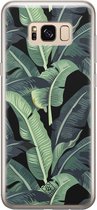 Samsung S8 hoesje siliconen - Palmbladeren Bali | Samsung Galaxy S8 case | groen | TPU backcover transparant