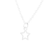 Jewelryz | Ketting Open ster mini | 925 zilver | Halsketting Dames Sterling Zilver | 50 cm