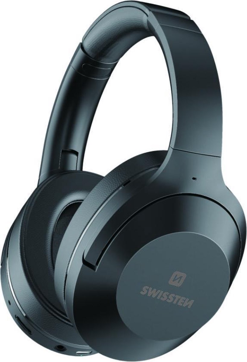 Swissten Hurricane - Draadloze bluetooth over-ear koptelefoon met Noise Cancelling - Zwart