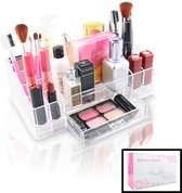 Decopatent® XL Make up Organizer met 16 Vakken & 1 Lade - Makeup Organizer Transparant - Sieraden Make-up - Cosmetica Opbergdoos