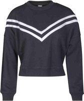 Urban Classics Sweater/trui -XS- Inset Striped Crew Zwart