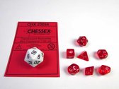 Mini Polydice set - Translucent Red w/white