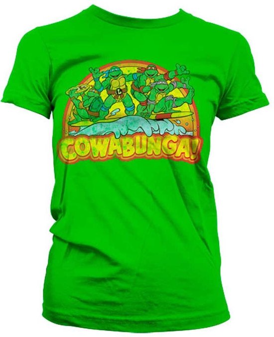 Teenage Mutant Ninja Turtles Dames Tshirt -S- Cowabunga Groen