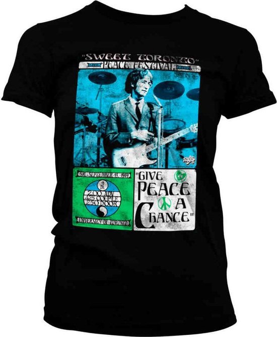 John Lennon Dames Tshirt -2XL- Toronto Peace Festival Zwart