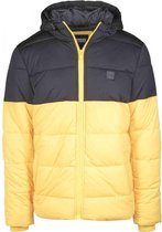 Urban Classics Puffer winterjas -XL- Hooded 2-Tone Geel/Zwart