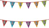 2x stuks vlaggenlijnen met glitters 5 jaar thema feestartikelen - Verjaardag versieringen - 8 meter - Plastic