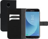 Mobiparts hoesje geschikt voor Samsung Galaxy J7 (2017) - Saffiano Wallet/Portemonnee hoesje - Magneet Sluiting - 3 Opbergvakken - Zwart