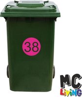 Kliko Sticker / Vuilnisbak Sticker - Nummer 38 - 17 x 17 - Roze