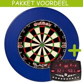 Elektronisch Dart Scorebord VoordeelPakket (Elite ) - Dual Core - Rubberen Surround (Blauw)