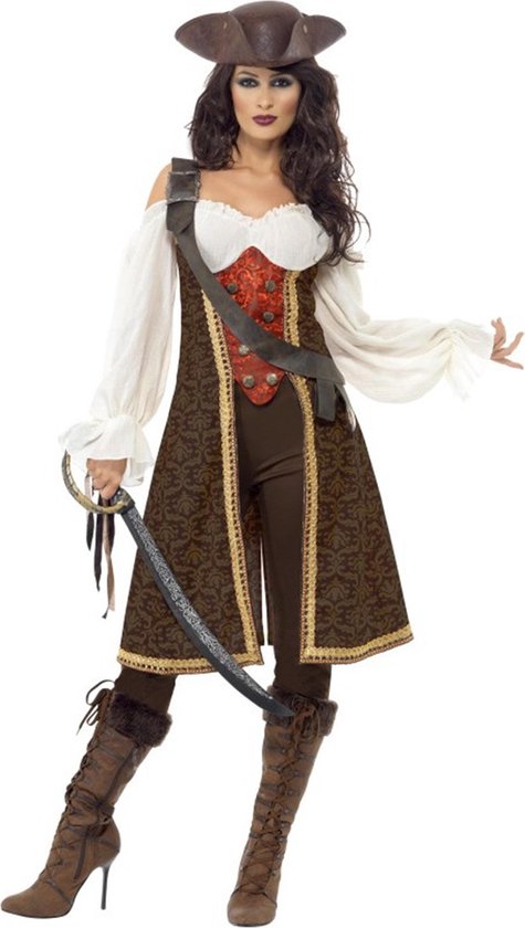 "Bruin pirate pak vor dames - Verkleedkleding - Small"