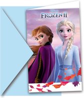 PROCOS - 6 kartonnen Frozen 2 uitnodigingen en enveloppen - Decoratie > Animatie- en knutselproducten