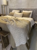 House in Style Luxe deken Sitges 100% katoen, 120 x 260 cm, beige