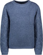 Like Flo Meisjes sweaters Like Flo Flo girls knitted ajour sweater Ice blue 128