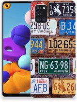 Hippe Hoesjes Geschikt voor Samsung Galaxy A21s Telefoon Hoesje Kentekenplaten