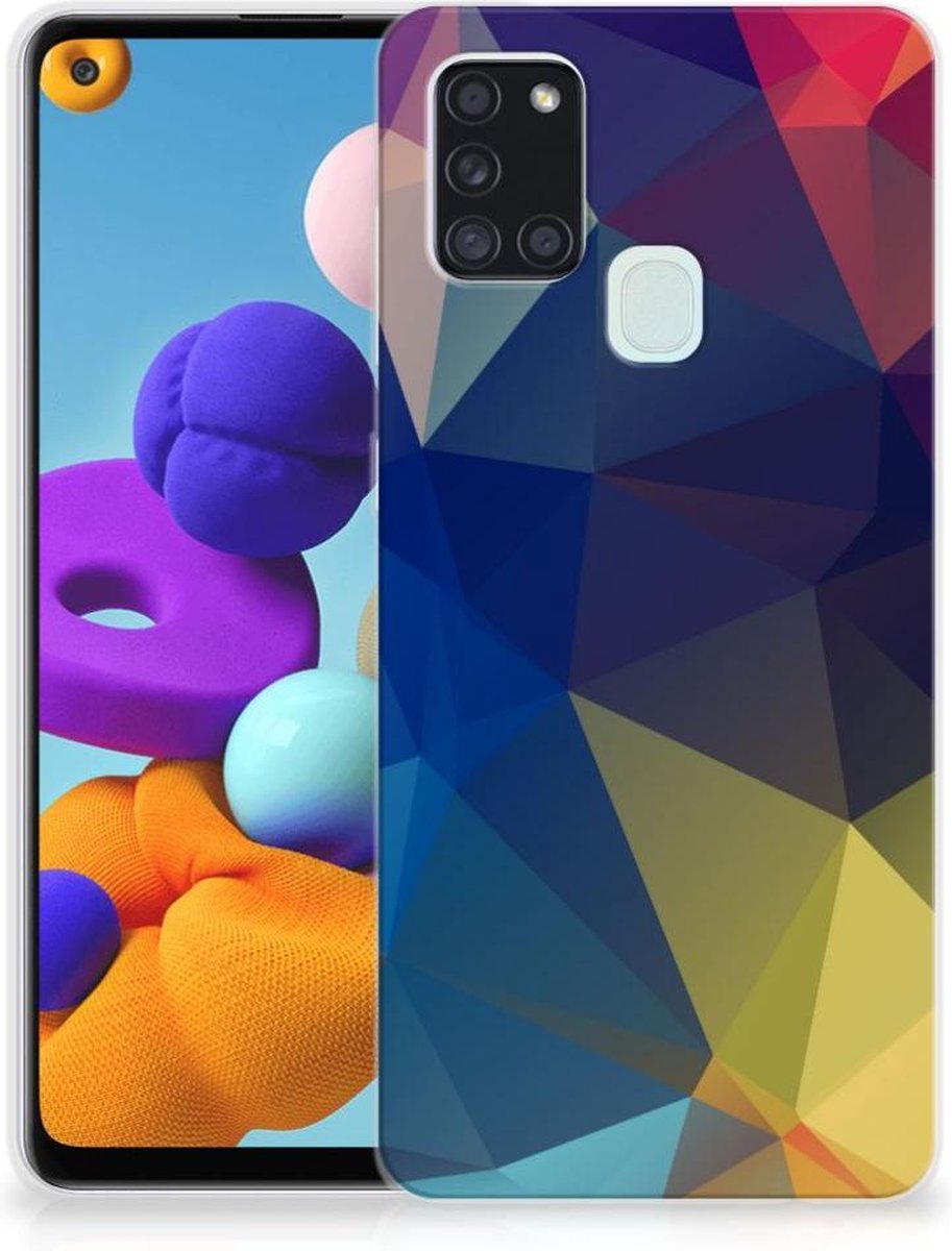 Samsung Galaxy A21s TPU Hoesje Polygon Dark