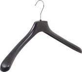 De Kledinghanger Gigant - 50 x Mantel / kostuumhanger kunststof zwart met schouderverbreding, 48 cm