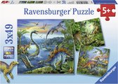 Ravensburger Dinosauriërs - 3x49 stukjes - kinderpuzzel