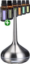 Aroma diffuser AirAqua Spirit - ultrasoon - usbconnect - metal look | incl. Adapter + 6x10ml etherische olie!