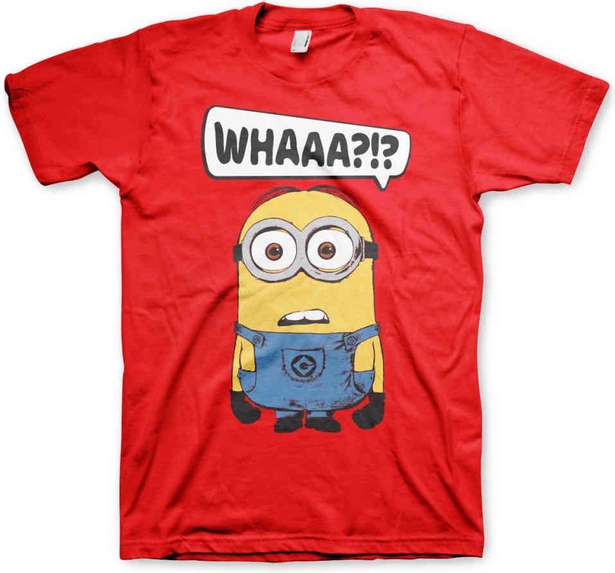 Minions Heren Tshirt -S- Whaaa?!? Rood