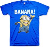 Minions Heren Tshirt -S- Banana! Blauw