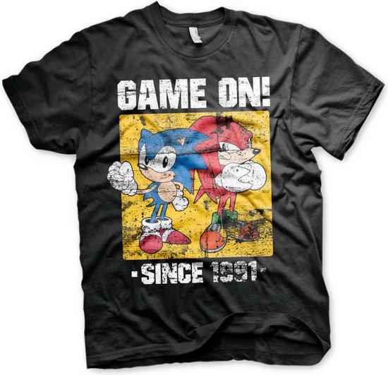 Sonic The Hedgehog Heren Tshirt -2XL- Game On Since 1991 Zwart