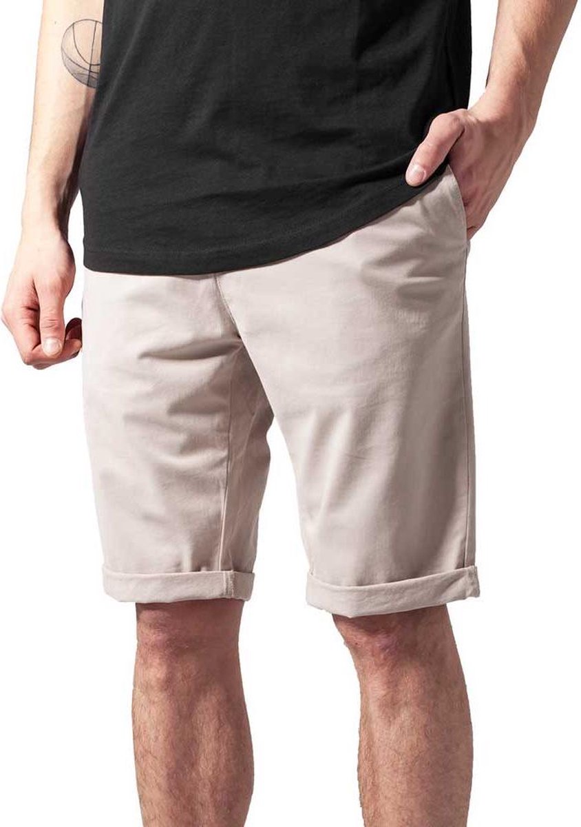 Urban Classics Stretch Turnup Chino Korte broek Taille 34 inch Beige